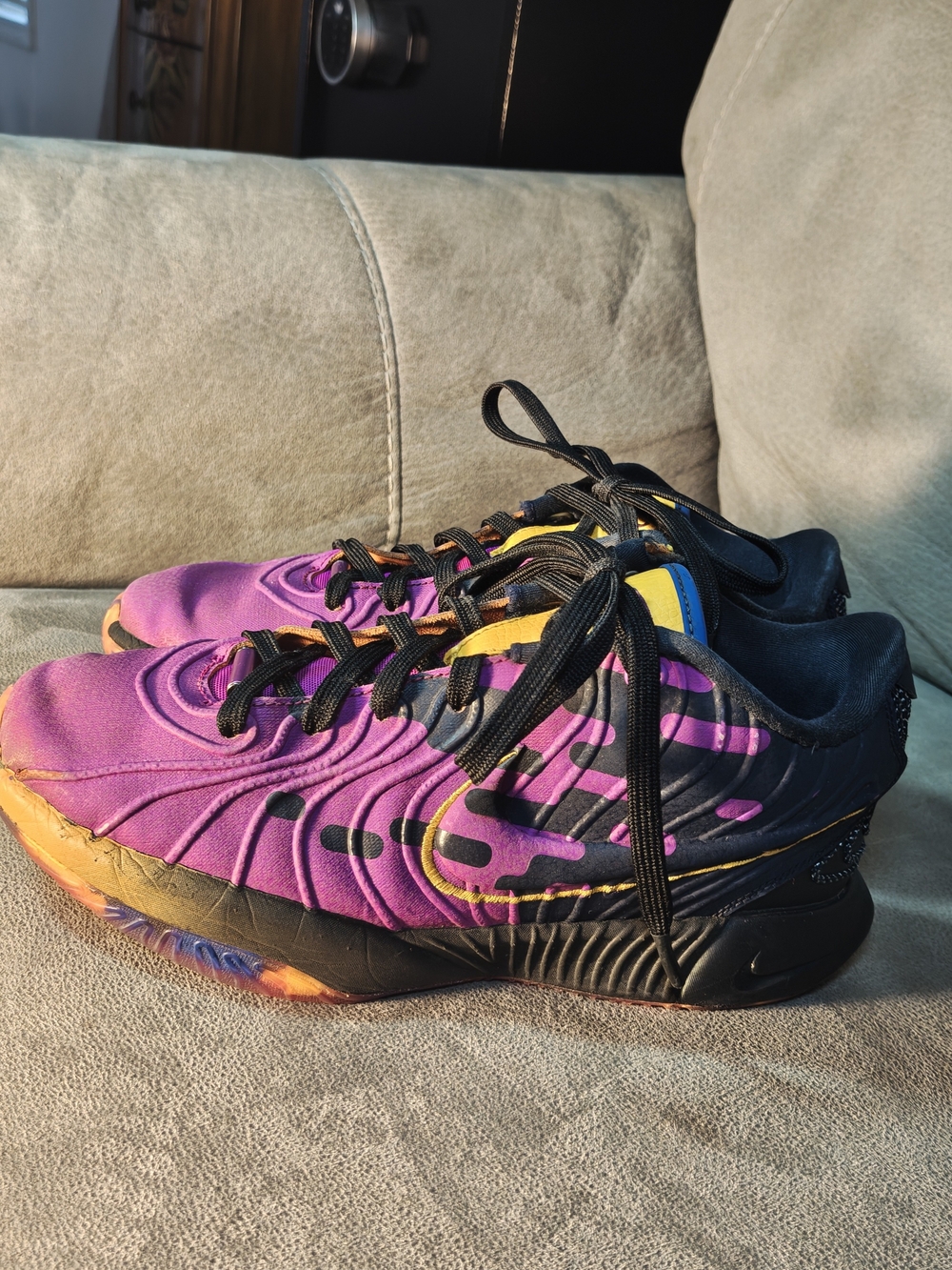 Nike Kids Purple, Black, Yellow & Orange Sneakers